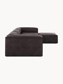 Sofá rinconera modular de cuero reciclado Lennon (4 plazas), Tapizado: cuero reciclado (70% cuer, Estructura: madera maciza, madera con, Patas: plástico Este producto es, Cuero gris pardo, An 327 x F 207 cm