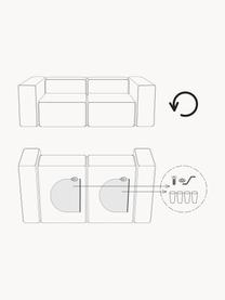 Modulares Sofa Lennon (4-Sitzer) aus recyceltem Leder mit Hocker, Bezug: Recyceltes Leder (70 % Le, Gestell: Massives Holz, Sperrholz, Leder Taupe, B 327 x T 207 cm