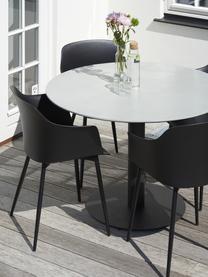 Záhradný jedálenský stôl z kovu Troy, Potiahnutý kov, Svetlosivá, čierna, Ø 110 x V 74 cm
