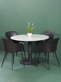 Záhradný jedálenský stôl z kovu Troy, Potiahnutý kov, Svetlosivá, čierna, Ø 110 x V 74 cm
