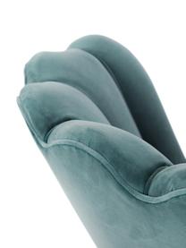 Fluwelen fauteuil Trapezium in turquoise, Bekleding: 95% polyester, 5% katoen , Poten: gecoat metaal, Fluweel turquoise, B 97 x D 79 cm
