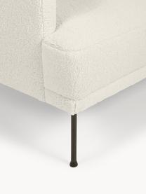 Kleines Ecksofa Fluente aus Teddystoff, Bezug: 100 % Polyester Der strap, Gestell: Massives Kiefernholz, Bir, Teddy Off White, B 198 x T 152 cm, Eckteil rechts