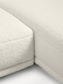 Kleines Ecksofa Fluente aus Teddystoff, Bezug: 100 % Polyester Der strap, Gestell: Massives Kiefernholz, Bir, Teddy Off White, B 198 x T 152 cm, Eckteil rechts