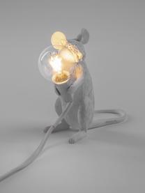 Malá dizajnová stolová lampa Mouse, Biela, Š 5 x V 13 cm