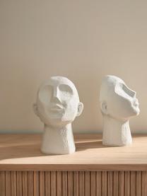 Serre-livres Head, 2 pièces, Polyrésine, Blanc cassé, larg. 16 x haut. 22 cm