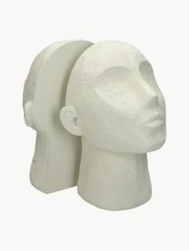 Serre-livres Head, 2 pièces, Polyrésine, Blanc cassé, larg. 16 x haut. 22 cm