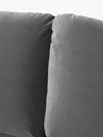 Canapé d'angle en velours Moby, Velours gris, larg. 280 x prof. 160 cm, méridienne à gauche