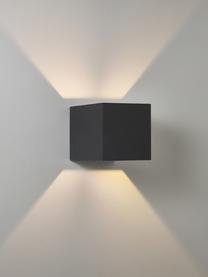 Malé nástěnné svítidlo Quad, Kov s práškovým nástřikem, Černá, Š 10 cm, V 10 cm