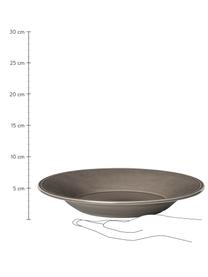 Assiette à pâtes style compagnard Constance, 2 pièces, Céramique, Brun, Ø 27 cm