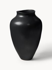Vase artisanal Latona, haut. 41 cm, Céramique, Noir, mat, Ø 27 x haut. 41 cm
