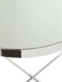Mesa auxiliar plegable Cupid, tablero de cristal, Estructura: hierro, cromado, Tablero: vidrio laminado, Plateado, Ø 43 x Al 45 cm