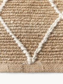 Ręcznie wykonany dywan z juty Kunu, 100% juta, Brązowy, biały, S 80 x D 150 cm (Rozmiar XS)