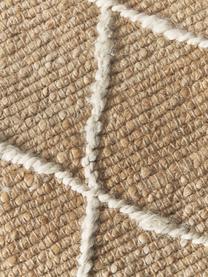 Handgefertigter Jute-Teppich Kunu, 100 % Jute, Braun, Weiß, B 80 x L 150 cm (Größe XS)