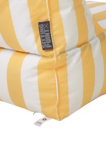Puff tumbona para exterior Korfu, Tapizado: 100% polipropileno, recub, Amarillo, blanco, An 94 x F 60 cm