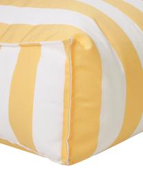 Puff tumbona para exterior Korfu, Tapizado: 100% polipropileno, recub, Amarillo, blanco, An 94 x F 60 cm