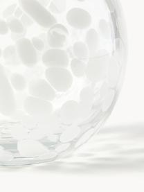 Ručně foukaná váza s puntíkovým vzorem Leopard, Foukané sklo, Transparentní, bílá, Ø 20 cm, V 18 cm