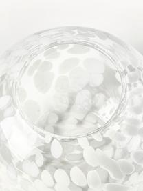 Mundgeblasene Vase Leopard mit Tupfen-Muster, Glas, mundgeblasen, Transparent, Weiß, Ø 20 x H 18 cm