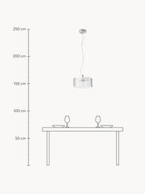 Pendelleuchte Emmi aus Glas, Lampenschirm: Glas, Baldachin: Metall, beschichtet, Chromfarben, Transparent, Ø 35 x H 17 cm