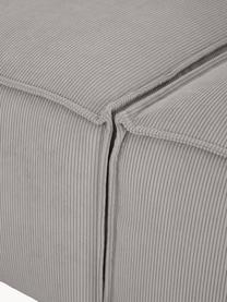 Modulaire bank Lennon (4-zits) van corduroy met kruk, Bekleding: corduroy (92% polyester, , Frame: massief grenenhout, multi, Poten: kunststof Dit product is , Corduroy grijs, B 327 x H 207 cm