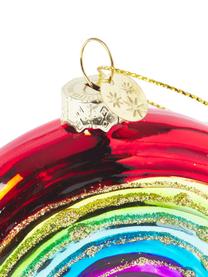 Mondgeblazen kerstboomhanger Rainbow van glas, Glas, Multicolour, B 10 cm x H 7 cm