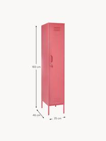 Armadietto piccolo The Skinny, Acciaio verniciato a polvere, Rosa cipria, Larg. 35 x Alt. 183 cm