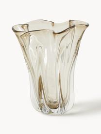 Glas-Vase Komnio, H 27 cm, Glas, Hellbraun, transparent, Ø 22 x H 27 cm