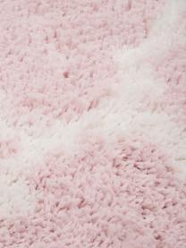 Tappeto rotondo a pelo lungo rosa cipria/crema Mona, Retro: 78% juta, 14% cotone, 8% , Rosa cipria, bianco crema, Ø 150 cm (taglia M)