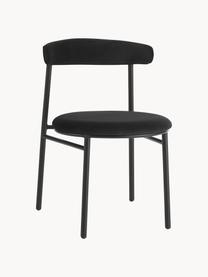 Sametová čalouněná židle Doggi, 2 ks, Černá, Š 47 cm, H 50 cm