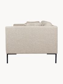 Sofa Emma (3-Sitzer) mit Metall-Füßen, Bezug: Polyester 100.000 Scheuer, Gestell: Massives Kiefernholz, Bir, Füße: Metall, pulverbeschichtet, Webstoff Hellbeige, B 194 x T 100 cm