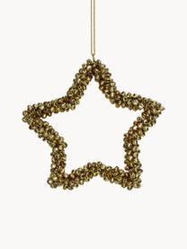 Ozdoba na vianočný stromček so zvončekom Star, Potiahnutý kov, Zlatá, Š 14 x V 14 cm