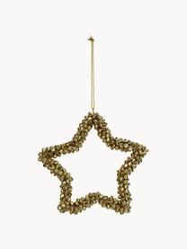 Adorno navideño con cascabeles Star, Metal recubierto, Dorado, An 14 x Al 14 cm