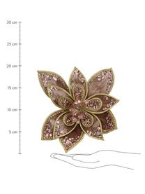 Kerstboomclip Flower, Oudroze, goudkleurig, B 20 x H 20 cm