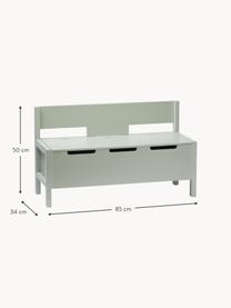 Panca con vano contenitore Star, Pannelli di fibra a media densità (MDF), legno di pino, Verde salvia, Larg. 85 x Prof. 34 cm