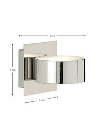 Kleine wandlamp Isle, Diffuser: glas, Chroomkleurig, 8 x 8 cm