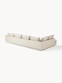 XL-Ecksofa Tribeca, Bezug: 100 % Polyester Der hochw, Gestell: Massives Kiefernholz, Füße: Massives Buchenholz, lack, Webstoff Beige, B 405 x T 228 cm, Eckteil links