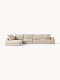 Sofa narożna XL Tribeca, Tapicerka: 100% poliester Dzięki tka, Stelaż: lite drewno sosnowe z cer, Nogi: lite drewno sosnowe z cer, Beżowa tkanina, S 405 x G 228 cm, lewostronna