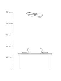 LED plafondlamp Solexa, Baldakijn: verchroomd metaal, Diffuser: kunststof, Chroomkleurig, 75 x 7 cm