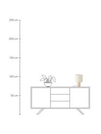 Kleine Skandi-Tischlampe Pia aus Holz und Leinen, Lampenschirm: Leinen, Lampenfuß: Holz, FSC-zertifikat, Beige, Helles Holz, Ø 20 x H 30 cm