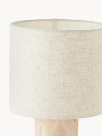 Lampada da tavolo piccola scandi in legno e lino Pia, Paralume: lino, Base della lampada: legno certificato FSC, Beige, Ø 20 x Alt. 30 cm