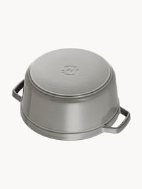 Ronde braadpan La Cocotte uit gietijzer, Geëmailleerd gietijzer, Grijs, glanzend, Ø 24 cm x H 15 cm, 3,8 L