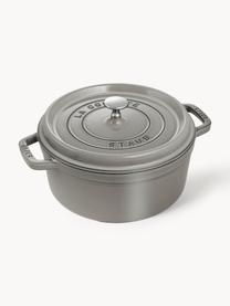 Runder Bräter La Cocotte aus Gusseisen, Gusseisen, emailliert, Grau, glänzend, Ø 24 cm x H 15 cm, 3.8 L