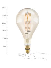 E27 XL-peertje, 8 watt, dimbaar, warmwit, 1 stuk, Peertje: glas, Fitting: aluminium, Transparant, amberkleurig, Ø 16 x H 30 cm