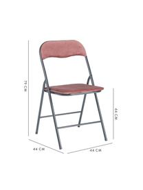 Krzesło składane z aksamitu Amal, Tapicerka: aksamit poliestrowy, Stelaż: metal powlekany, Różowy, czarny, S 44 x G 44 cm