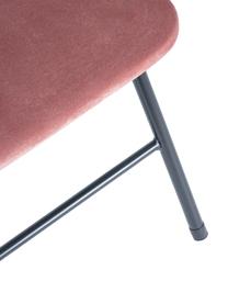 Fluwelen klapstoel Amal, Bekleding: polyester fluweel, Frame: gepoedercoat metaal, Roze, grijs, B 44 x D 44 cm