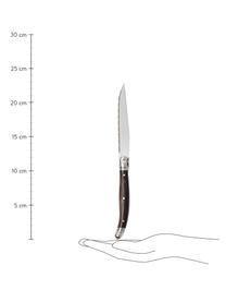 Nóż do steków Gigaro, 4 szt., Ciemne drewno naturalne, odcienie srebrnego, D 23 cm