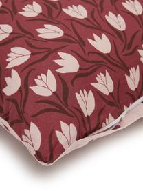 Perkal-Wendebettwäsche Tulip Mania aus Bio-Baumwolle, Webart: Perkal, Rot, Rosa, 135 x 200 cm + 1 Kissen 80 x 80 cm
