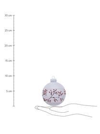 Weihnachtskugeln Mistletoe Ø 8 cm, 3 Stück, Weiß, Rot, Schwarz, Ø 8 cm