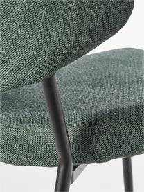 Krzesło tapicerowane Adele, 2 szt., Tapicerka: 95% poliester, 5% nylon D, Stelaż: metal malowany proszkowo, Ciemnozielona tkanina, S 54 x G 57 cm
