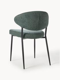 Gestoffeerde stoelen Adele, 2 stuks, Bekleding: 95% polyester, 5% nylon M, Frame: gepoedercoat metaal, Geweven stof donkergroen, B 54 x D 57 cm