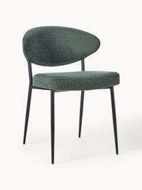 Chaises rembourrées Adele, 2 pièces, Tissu vert foncé, larg. 54 x prof. 57 cm